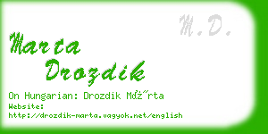 marta drozdik business card